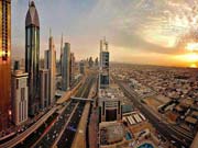 Sunset view of Sheikh Zahed Road